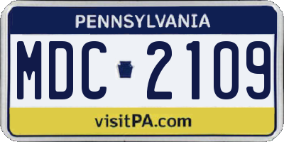 PA license plate MDC2109