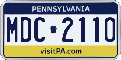 PA license plate MDC2110