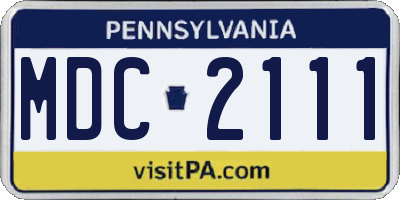 PA license plate MDC2111