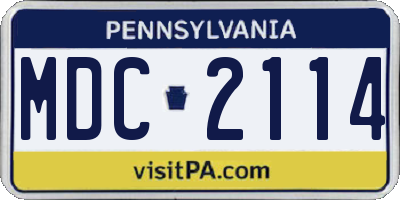 PA license plate MDC2114