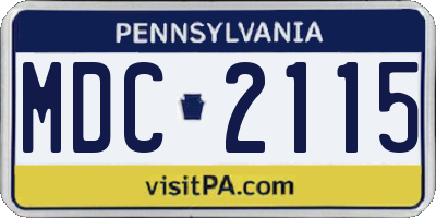 PA license plate MDC2115