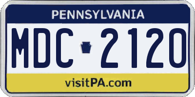 PA license plate MDC2120