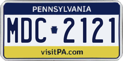 PA license plate MDC2121