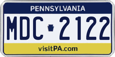 PA license plate MDC2122