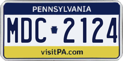 PA license plate MDC2124