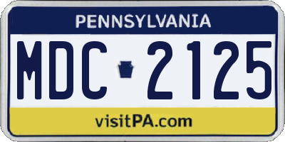 PA license plate MDC2125