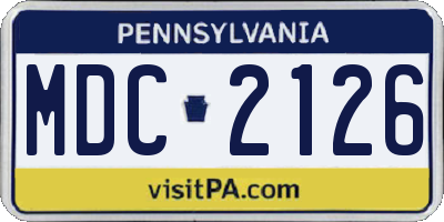 PA license plate MDC2126