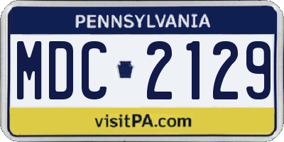 PA license plate MDC2129