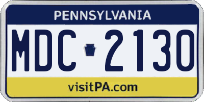 PA license plate MDC2130