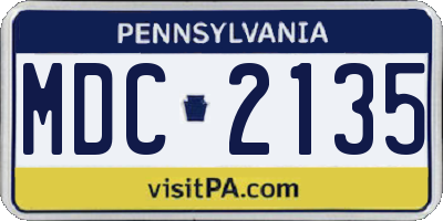 PA license plate MDC2135