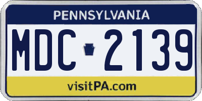 PA license plate MDC2139