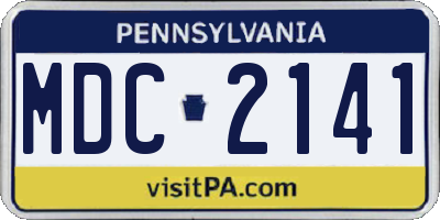 PA license plate MDC2141