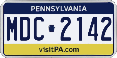 PA license plate MDC2142