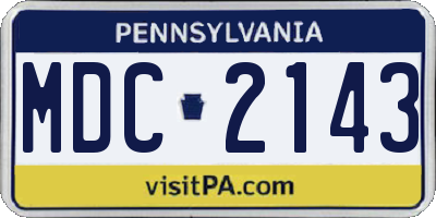 PA license plate MDC2143