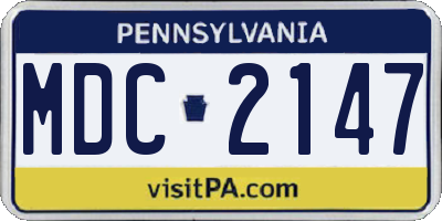 PA license plate MDC2147