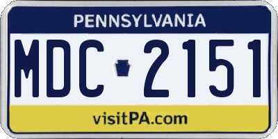 PA license plate MDC2151