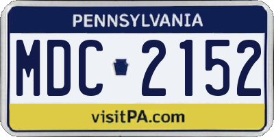 PA license plate MDC2152