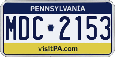 PA license plate MDC2153