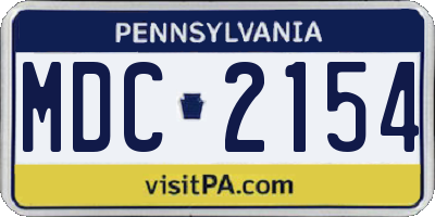PA license plate MDC2154