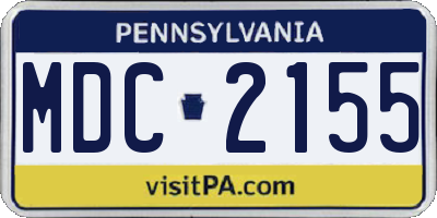 PA license plate MDC2155