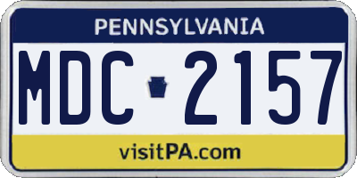 PA license plate MDC2157