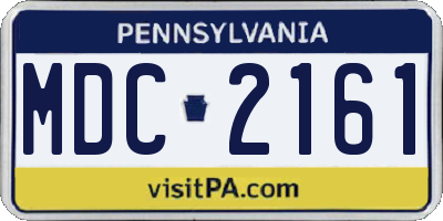 PA license plate MDC2161