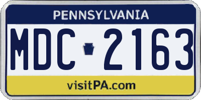 PA license plate MDC2163
