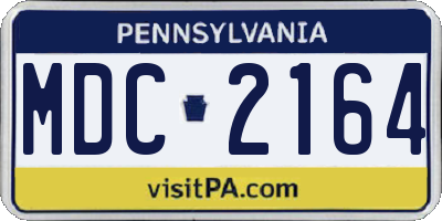 PA license plate MDC2164