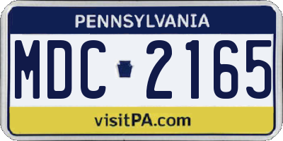 PA license plate MDC2165