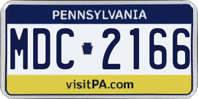 PA license plate MDC2166