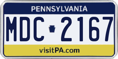 PA license plate MDC2167