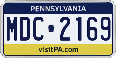 PA license plate MDC2169