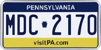 PA license plate MDC2170
