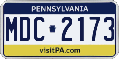 PA license plate MDC2173