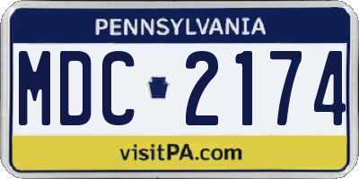 PA license plate MDC2174