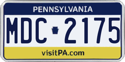 PA license plate MDC2175