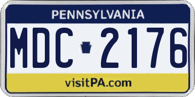 PA license plate MDC2176