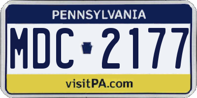PA license plate MDC2177