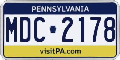 PA license plate MDC2178