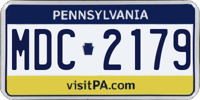 PA license plate MDC2179