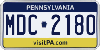 PA license plate MDC2180