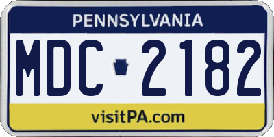 PA license plate MDC2182