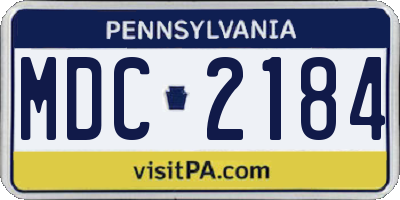 PA license plate MDC2184