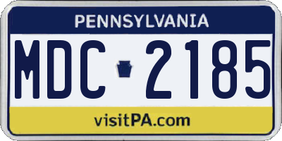 PA license plate MDC2185