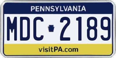 PA license plate MDC2189