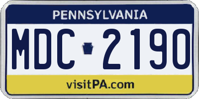 PA license plate MDC2190