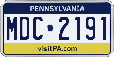 PA license plate MDC2191