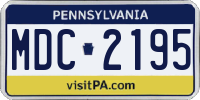 PA license plate MDC2195