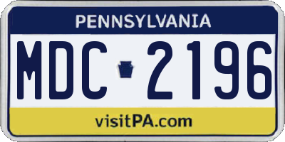 PA license plate MDC2196
