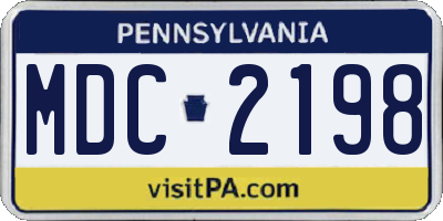 PA license plate MDC2198